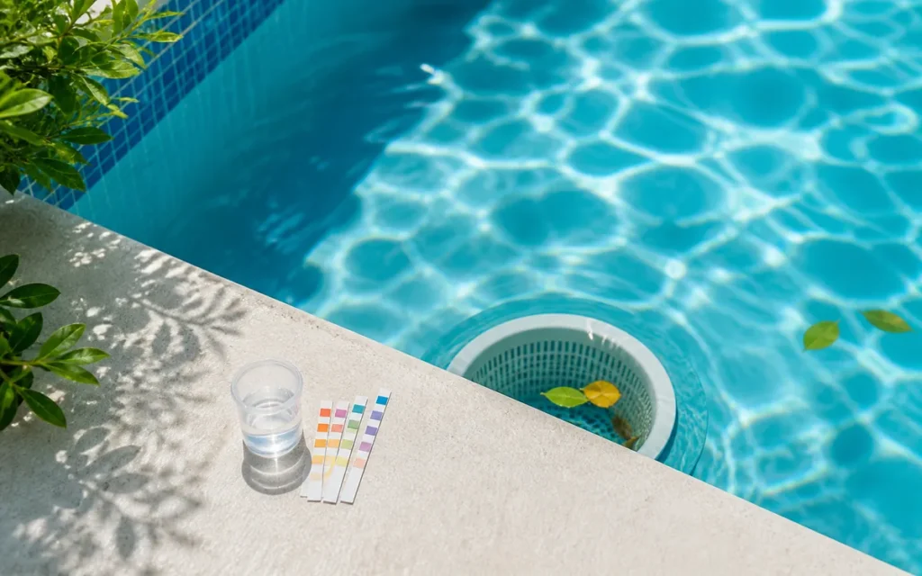 Análise visual e cuidados com a água da piscina